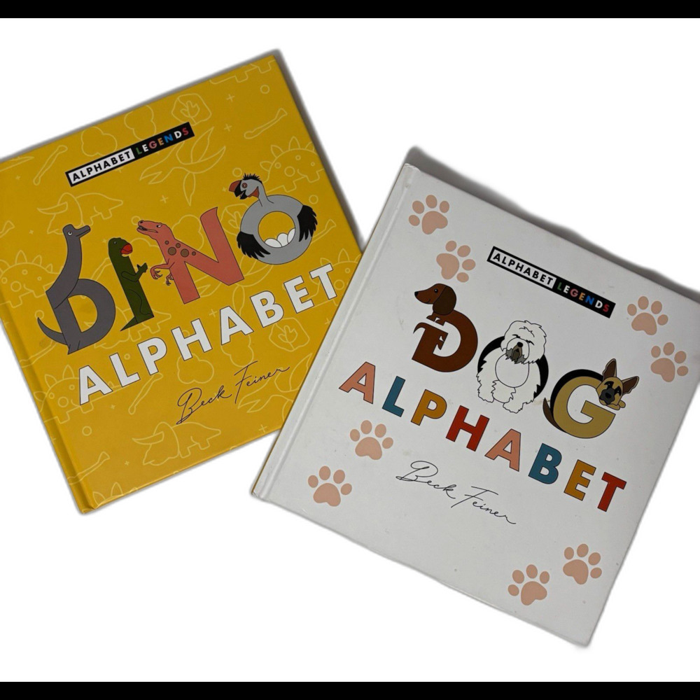 CHILDREN’S BOOKS - Dino Alphabet & Dog Alphabet Hardcover Book Lot